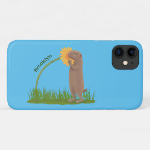 Case-Mate iPhone Case Un mignon chien de prairie reniflant la caricature