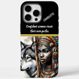 Coques iPhone 16 Pro Max Un puissant guerrier avec un compagnon de loup dan