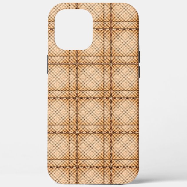 Coques Case-Mate iPhone Un tartan d'échecs irréguliers brunâtre (Verso)