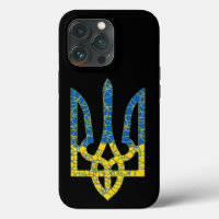 Un trident ukrainien texturé drapeau d'Ukraine cou