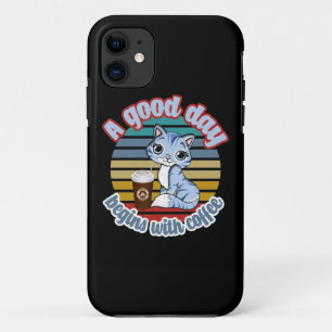 Case-Mate iPhone Case Une Bonne Journée Commence Avec Du Café   Cat Love