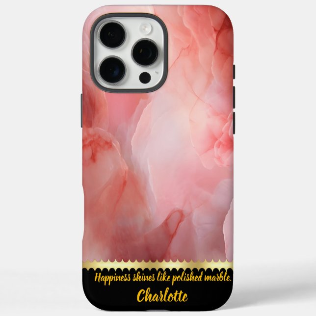 Coques Case-Mate iPhone Une douce danse des textures en marbre rose (Verso)