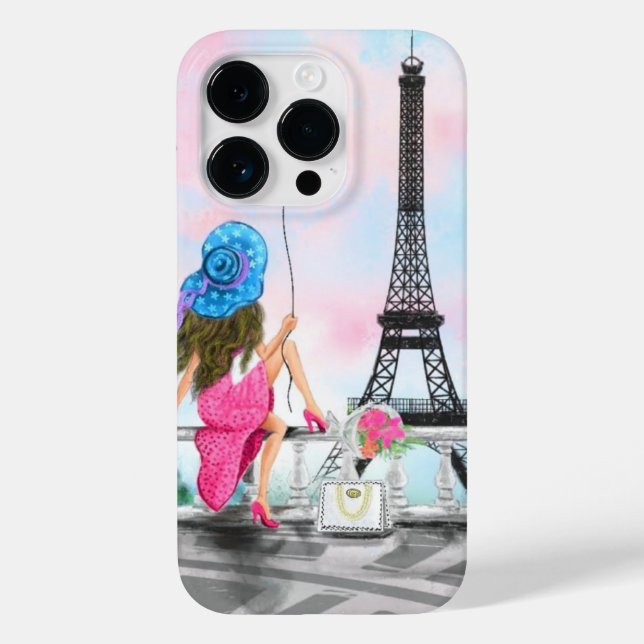 Coques Case-Mate iPhone Une Femme À Paris Tour Eiffel Peinture Moderne (Verso)