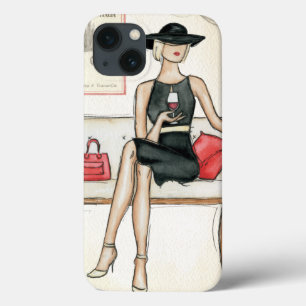 iPhone 13 Coque Une Femme Boit Du Vin Rouge