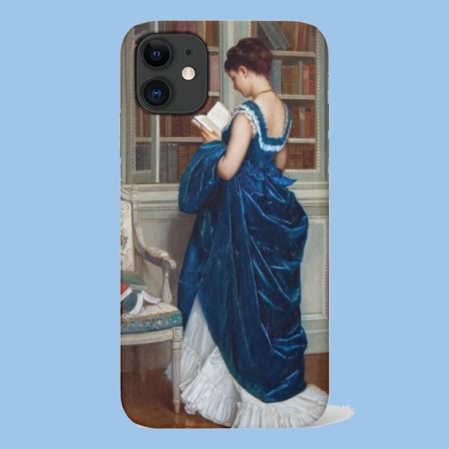 Coques Case-Mate iPhone Une femme en bleu, lisant un livre (Créateur téléchargé)