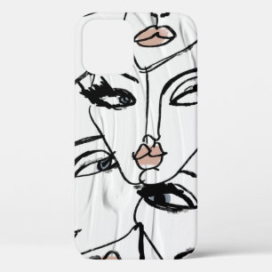 Case-Mate iPhone Case Une ligne minimaliste de visages féminins