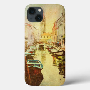 iPhone 13 Coque Une vue du canal avec des bateaux et des bâtiments