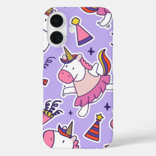 Coques iPhone 16 Unicorn Party Cute Kawaii Musique