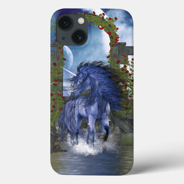 Coques Case-Mate iPhone Unicorne bleue 2 (Verso)