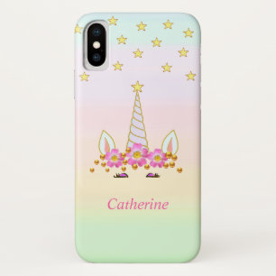 Case-Mate iPhone Case Unicorne Chic, Étoiles, Fleurs & Confetti Or
