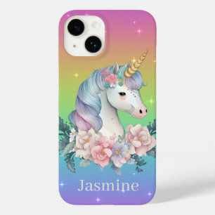 Coque Pour iPhone 14 unicorne magique mignonne ajouter nom