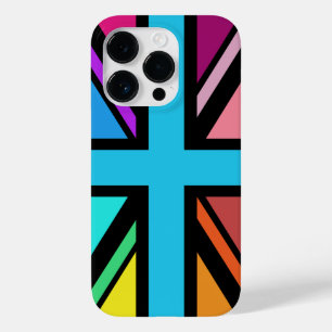 Coque Pour iPhone 14 Pro Union Jack/Drapeau Multicolore+Noir