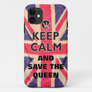 Etui iPhone Case-Mate UNION JACK FLAG grunge / CONSERVEZ CALME + votre t