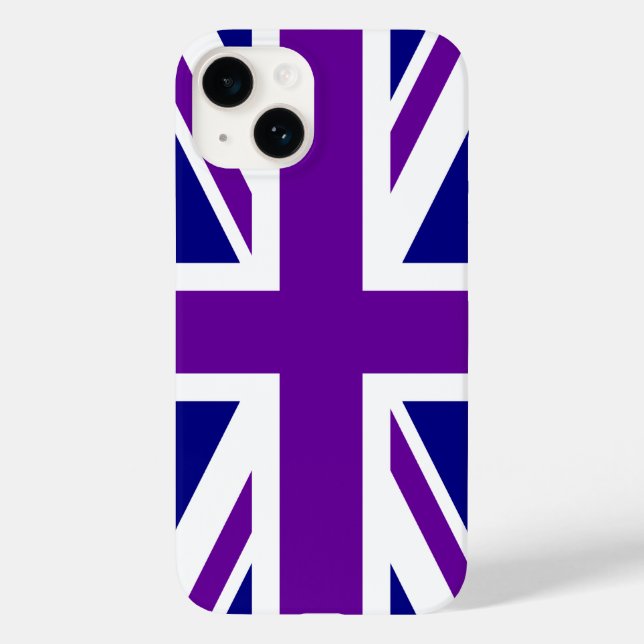 Coques Case-Mate iPhone Union Jack marine et violette (Verso)