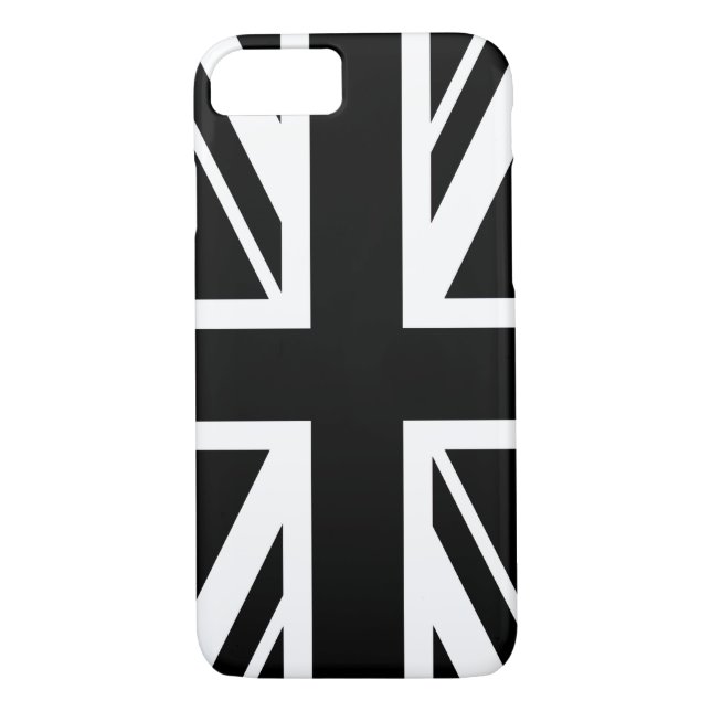 Coques Case-Mate iPhone Union Jack ~ Noir et Blanc (Dos)