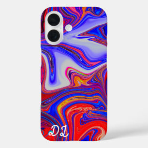Coques iPhone 16 Unique Abstrait Marbré Liquifié & Coloré