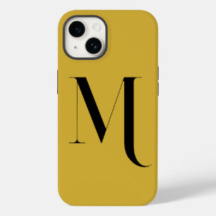 Coque Pour iPhone 14 Unique Extra Large Monogram Print M Or Métallisé