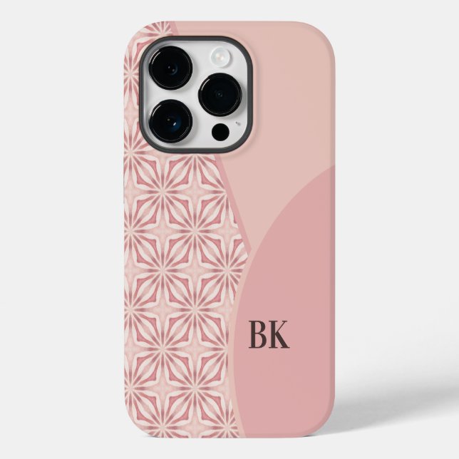 Coques Case-Mate iPhone Unique Feminine Jolie rose Motif géométrique (Verso)