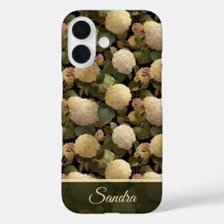 Coques iPhone 16 Unique Newlywed Gift Hydrangeas Name