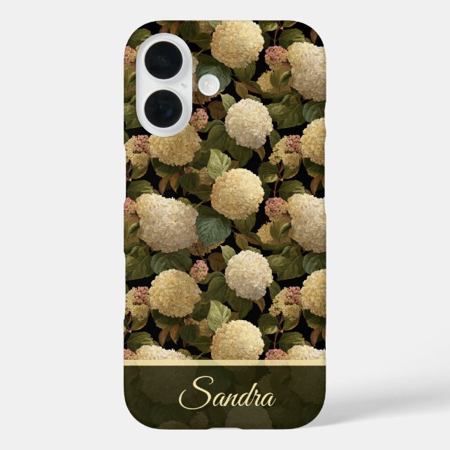 Coques Case-Mate iPhone Unique Newlywed Gift Hydrangeas Name (Verso)
