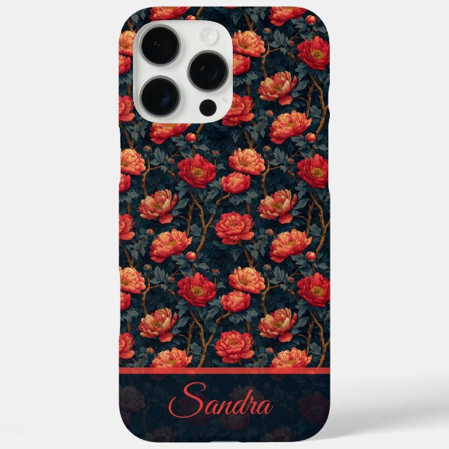 Coques Case-Mate iPhone Unique Peonies Customizable Name Iphone Case (Verso)