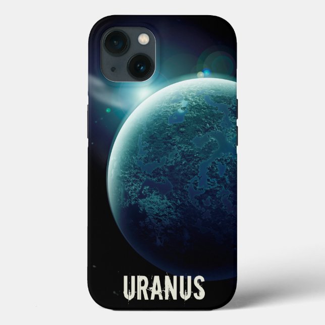 Coques Case-Mate iPhone Uranus bleu planète 3d espace univers illustration (Verso)