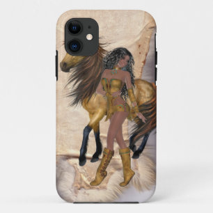 Coque Case-Mate Pour iPhone Ureinwohner-Prinzessin und Pferd