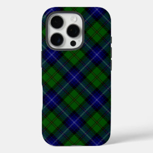 Coques iPhone 16 Pro Urquhart tartan bleu vert plaid