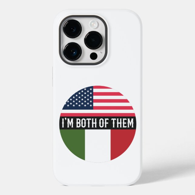 COQUES Case-Mate iPhone USA ET ITALIE DRAPEAUX JE SUIS TOUS LES DEUX (Verso)