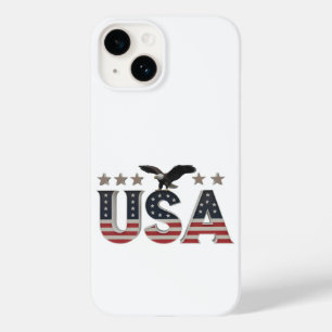 Coque Pour iPhone 14 USA Patriotic Eagle + Stars Drapeau Design pour Fi
