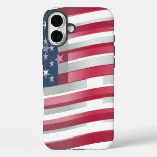 Coques iPhone 16 Plus USA Unites : Stripes & Stars en Gras Design