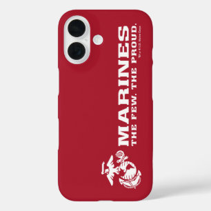 Coques iPhone 16 USMC Les rares Logo Fiers - Blanc