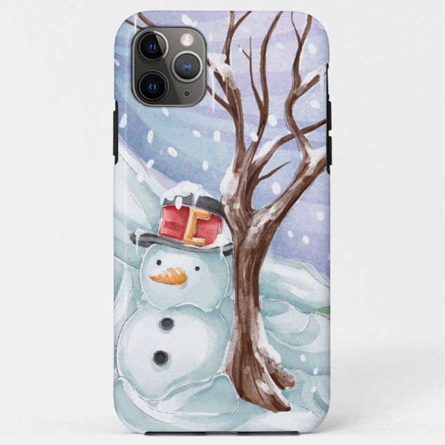 Coques Case-Mate iPhone Vacances d'hiver Snowman (Dos)