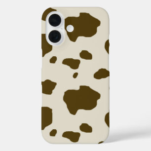 Coques iPhone 16 VACHE PEAU brun