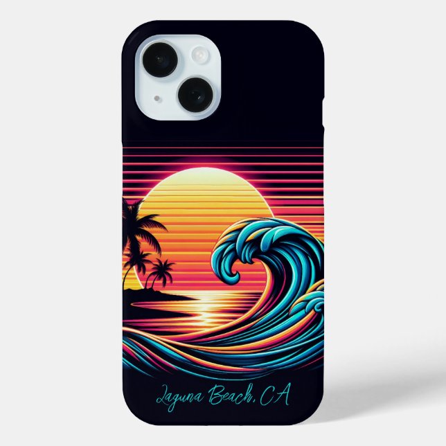 Coques Case-Mate iPhone Vague de Surf rétro Sunset (Verso)
