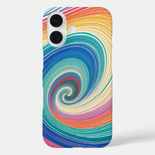 Coques iPhone 16 Vagues à rayures colorées