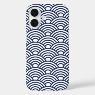 Coques iPhone 16 Vagues anciennes de Seigaiha japonais