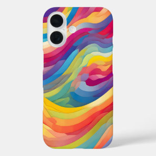 Coques iPhone 16 Vagues arc-en-ciel