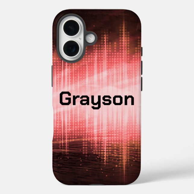 Coques Case-Mate iPhone Vagues audio rouges (Verso)