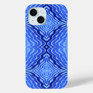 Coque Pour iPhone 15 Vagues bleues réfléchissantes Moderne Design abstr