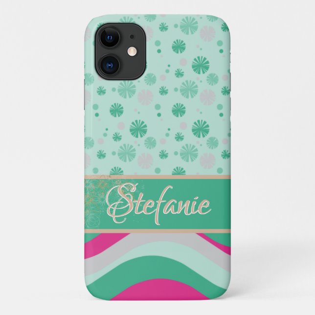 Coques Case-Mate iPhone Vagues et fleurs rétro (Dos)