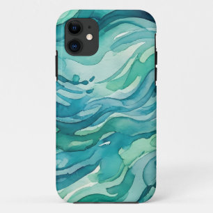 Case-Mate iPhone Case Vagues océaniques à l'aquarelle sarcelle
