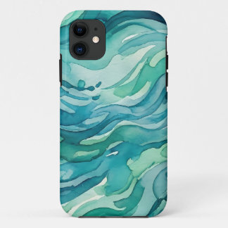 Case-Mate iPhone Case Vagues océaniques à l'aquarelle sarcelle
