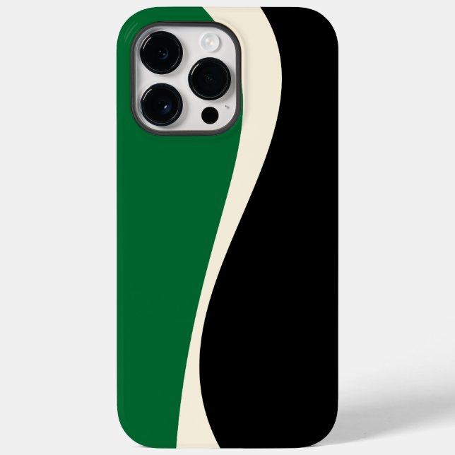 Coques Case-Mate iPhone Vagues simples 2 en vert, crème et noir (Verso)