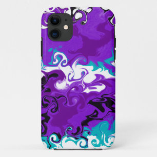 Case-Mate iPhone Case Vagues violettes personnalisées Fluid Art