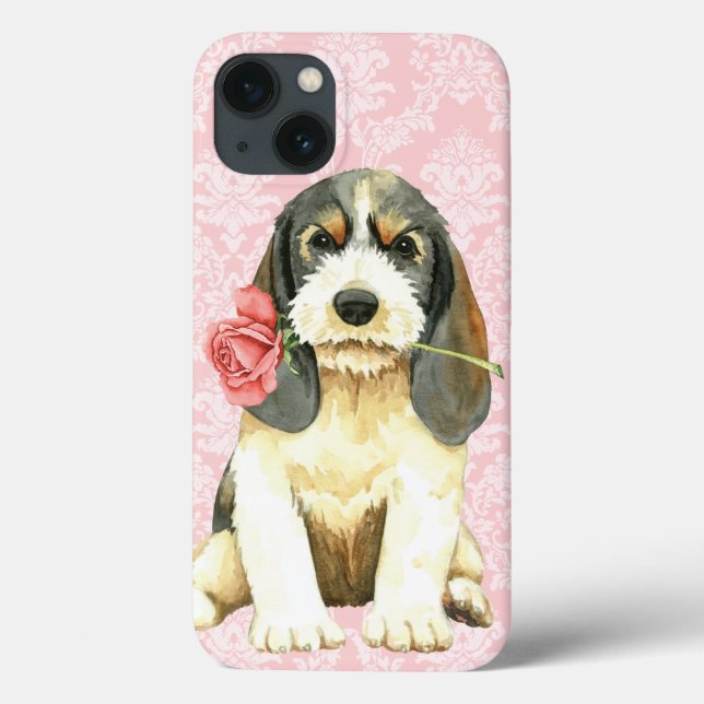 Coques Case-Mate iPhone Valentine Rose Petit Basset Griffon Vendeen (Verso)