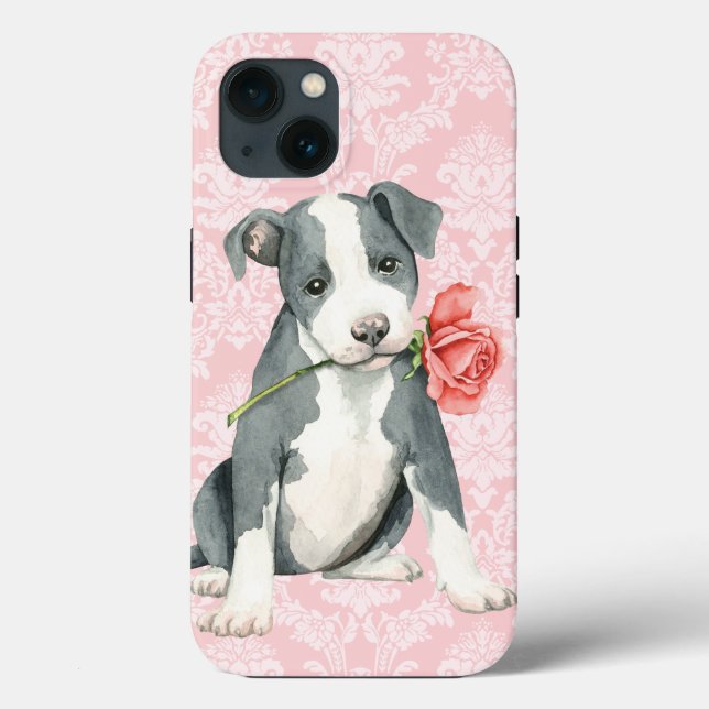 Coques Case-Mate iPhone Valentine Rose Pit Bull (Verso)