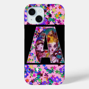 COQUE POUR iPhone 15 VALENTINE VÉNÉTIENNE MASQUÉRADE MONOGRAMME UNE LET