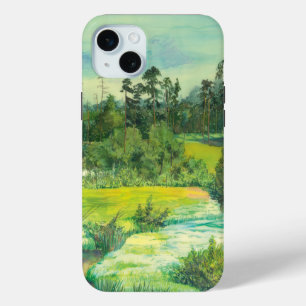 Coque iPhone 15 Mini vallée verte