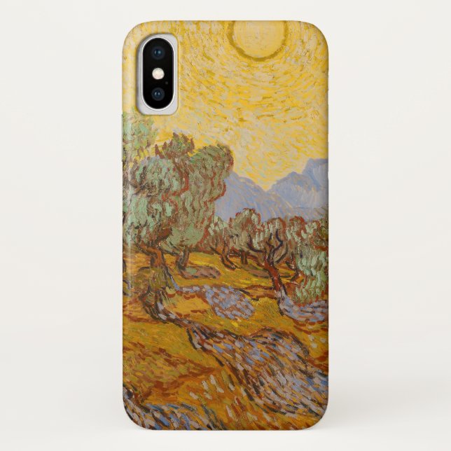 Coques Case-Mate iPhone Van Gogh Olive Trees Soleil Jaune Ciel (Dos)